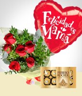 Festividades Prximas -  Sorpresa para Mam: Bouquet, Chocolates y Globo